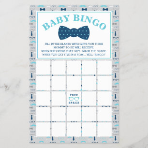 Baby Shower Bingo, Little Man, Bow Tie Flyer