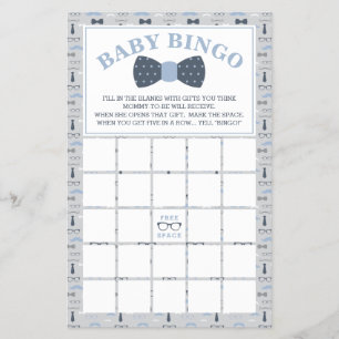 Baby Shower Bingo, Little Man, Bow Tie Flyer