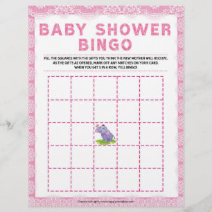 Baby Shower Bingo [Luxury Lace [Pink]] Custom Letterhead