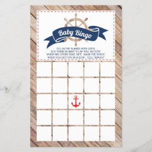 Baby Shower Bingo, Nautical Flyer