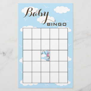Baby Shower BINGO Pink/Blue/Castle Flyer