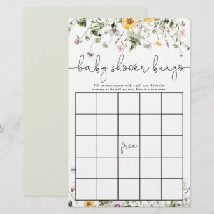 Baby shower bingo romantic wildflowers floral