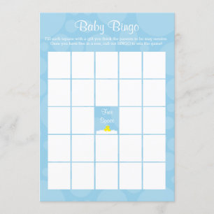 Baby Shower Bingo - Rubber Ducky Theme - Blue Invitation