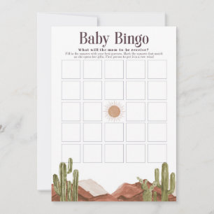 Baby Shower Bingo Sun Desert Invitation