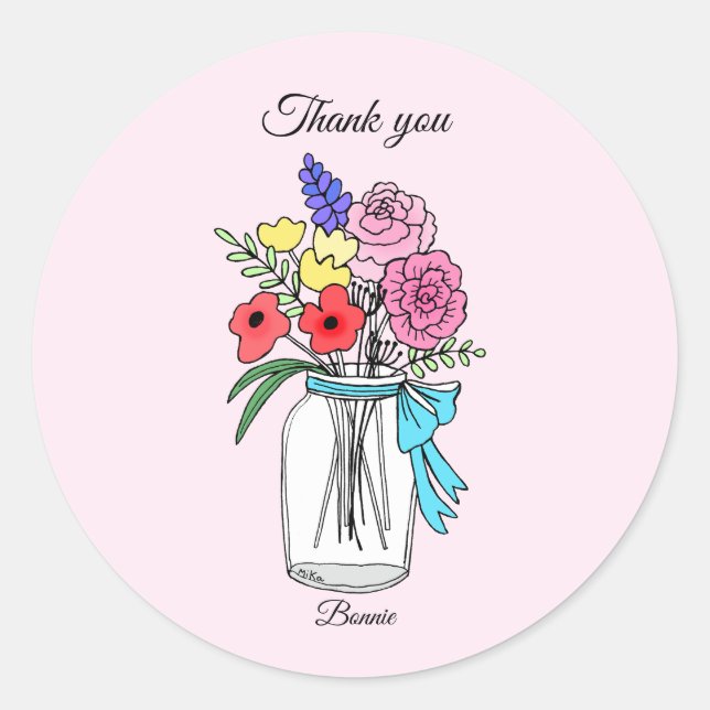 Baby shower Birthday Party Favor Gift Thank you  Classic Round Sticker (Front)