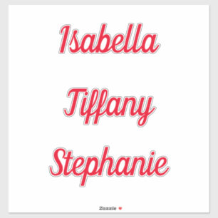 Baby Shower Birthdays Party Favour Name Label Red