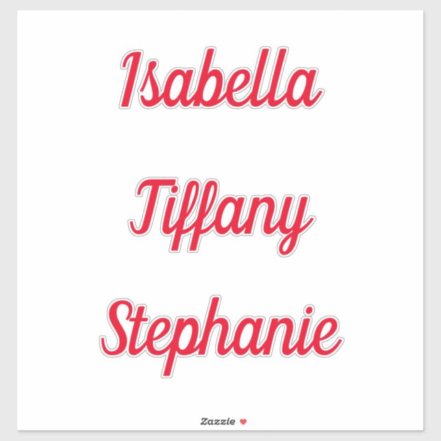 Baby Shower Birthdays Party Favour Name Label Red (Sheet)