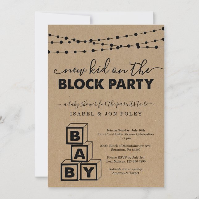 Baby Shower Block Party Invitation (Front)