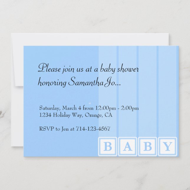 Baby Shower Blocks Invitation (Front)
