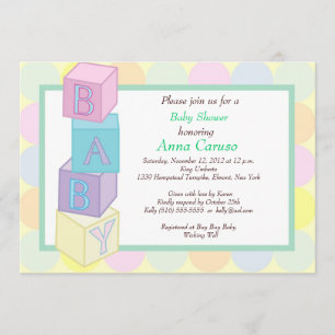 Baby Shower Blocks Invitation