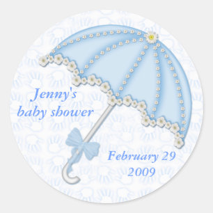 baby shower blue1, Jenny's baby shower, Februar... Classic Round Sticker
