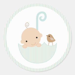 {baby shower} blue baby shower sticker