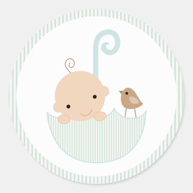 {baby shower} blue baby shower sticker (Front)