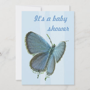 Baby Shower Blue Butterfly Invitation