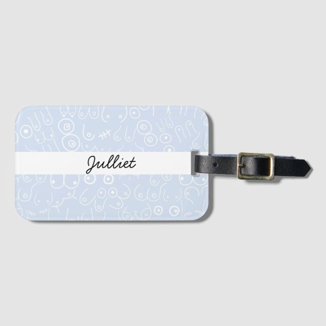 Baby shower blue luggage tag (Front Horizontal)