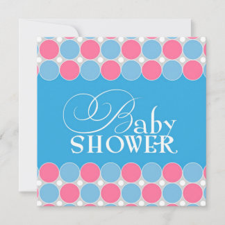 Baby Shower Blue Pink Flat Invitation