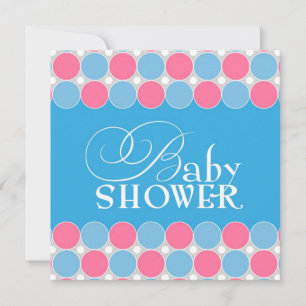 Baby Shower Blue & Pink Flat Invitation