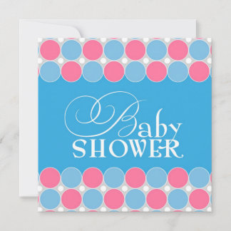 Baby Shower Blue & Pink Flat Invitation