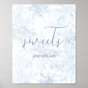 Baby Shower Blue Snowflake Sweets and Treats  Poster