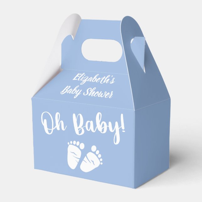 Baby Shower Blue Thank You Favour Box (Front Side)