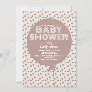 Baby Shower Bohemian Balloon Dots Invitation