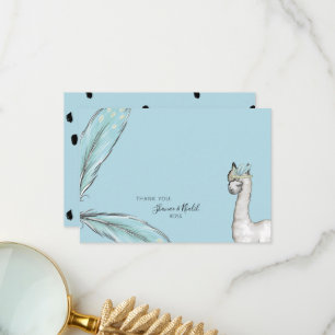 Baby Shower Boho Llama Confetti Thank You Note Card