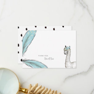 Baby Shower Boho Llama Custom Thank You Note Card