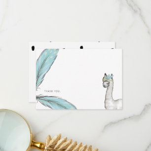 Baby Shower Boho LLama Thank You Note Card