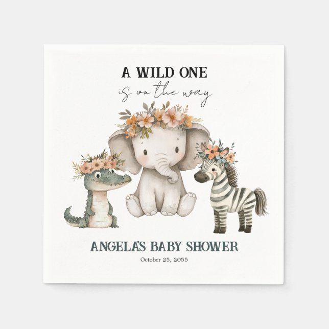 Baby Shower Boho Safari Napkin (Front)