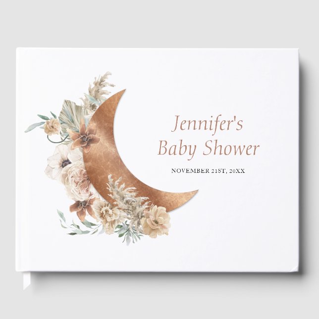 Baby Shower Boho Terracotta Guest Book (Front)