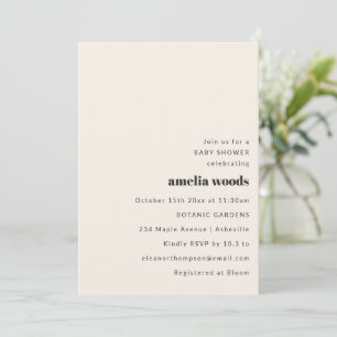 Baby Shower Bold Retro Ivory Modern Typography Invitation
