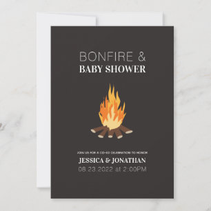 Baby Shower Bonfire Co-Ed Couples Invitation