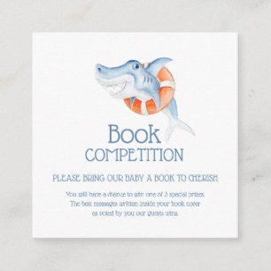 Baby shower book competition shark lifesaver enclosure card