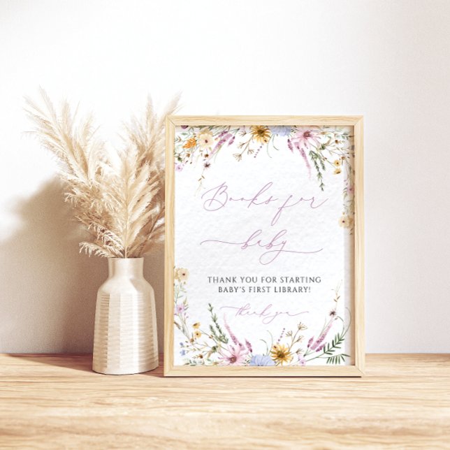 Baby Shower Book for Baby Elegant Wildflowers Poster (Creator Uploaded)