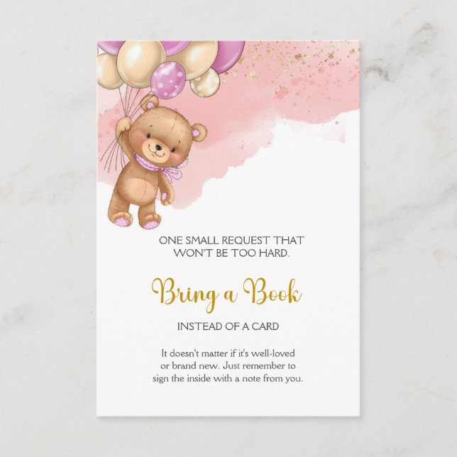 Baby Shower Book for Baby Enclosure Card (Front)
