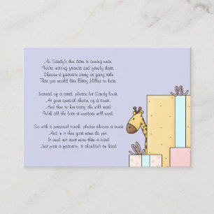 Baby Shower Book Insert Card