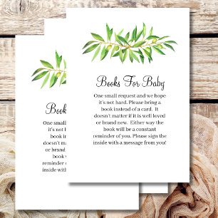 Baby shower book olive branch sage greenery enclosure card