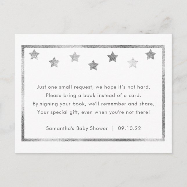 Baby Shower Book Request card, neutral gender Invitation Postcard (Front)