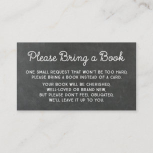 Baby Shower Book Request Card Rustic Chalkboard