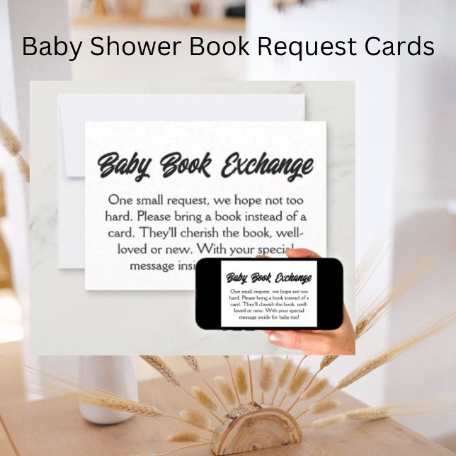 Baby Shower Book Request Enclosure Card (Baby Shower Book Request Cards)