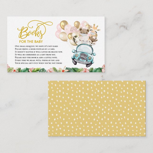 Baby Shower Book Request Enclosure Card | Safari (Front/Back)
