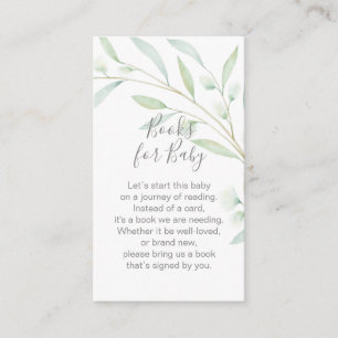 Baby Shower Book Request Greenery Foliage Enclosure Card