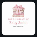Baby Shower Bookplate Pink Bow Sticker<br><div class="desc">Baby Shower Bookplate Sticker featuring a watercolor pink bow. A great addition for Baby's First Library or use as a personalised This Book Belongs To Sticker. Pair with our matching bring a book request card</div>
