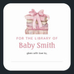 Baby Shower Bookplate Pink Bow Sticker<br><div class="desc">Baby Shower Bookplate Sticker featuring a watercolor pink bow. A great addition for Baby's First Library or use as a personalised This Book Belongs To Sticker. Pair with our matching bring a book request card</div>
