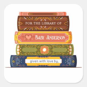 Baby Shower Bookplate Sticker