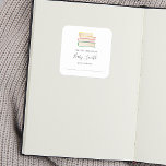 Baby Shower Bookplate Sticker<br><div class="desc">Baby Shower Bookplate Sticker featuring a watercolor stack of colourful books. A great addition for Baby's First Library or use as a personalised This Book Belongs To Sticker. Pair with our matching bring a book request card</div>