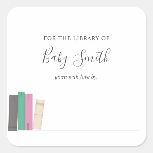 Baby Shower Bookplate Sticker (Front)
