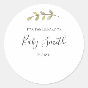 Baby Shower Bookplate Sticker