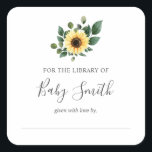 Baby Shower Bookplate Sunflower Sticker<br><div class="desc">Baby Shower Bookplate Sticker featuring a watercolor sunflower. A great addition for Baby's First Library or use as a personalised This Book Belongs To Sticker. Pair with our matching bring a book request card</div>