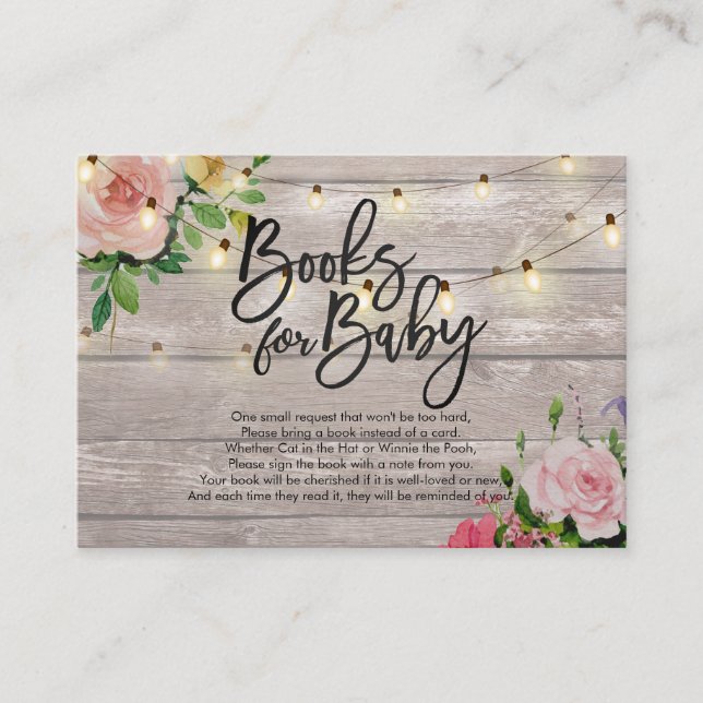 Baby Shower Books for Baby / Bring a book Request Enclosure Card (Front)